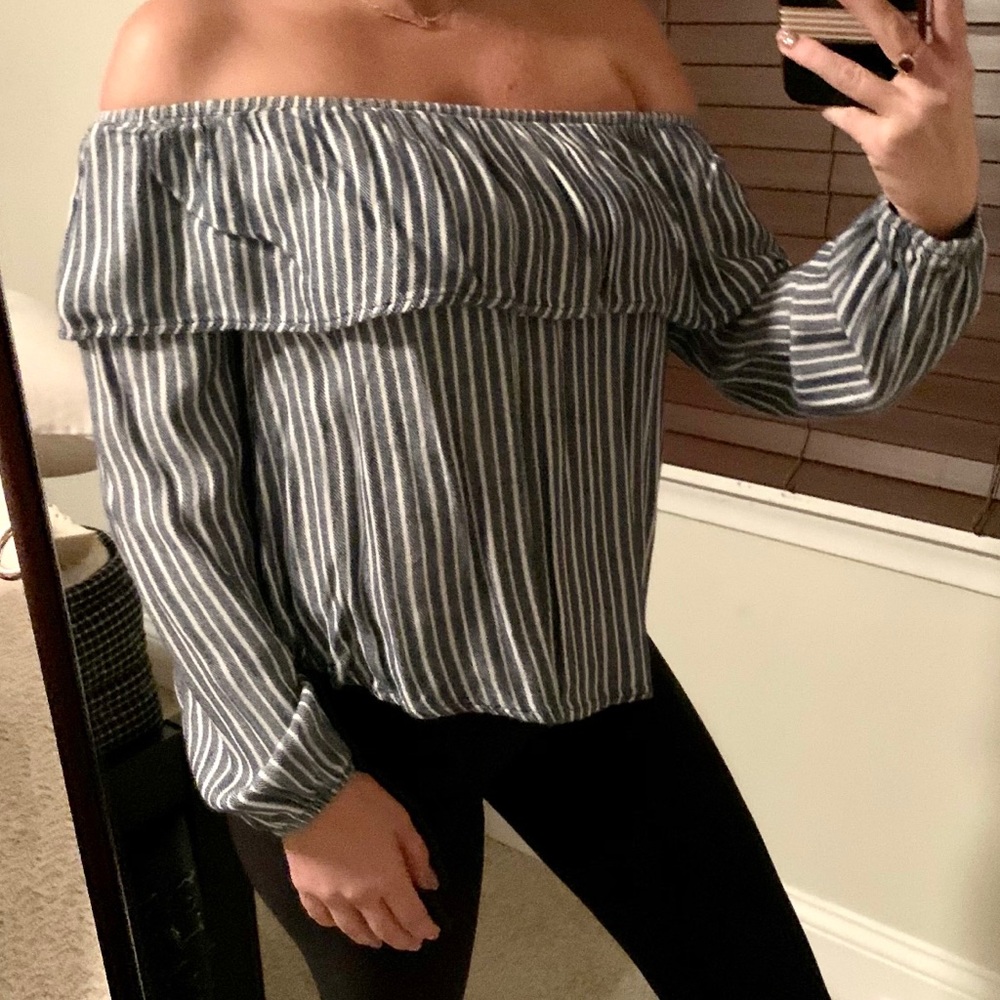 Off the Shoulder Stripped Top